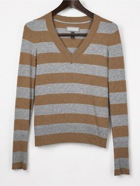 Vintage Y2K American Eagle Striped Fitted V Neck Knit Sweater M 2000s